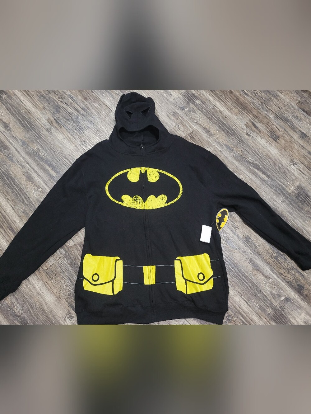 New DC Comics Batman cosplay costume full zip-up hoodie jacket XXL
